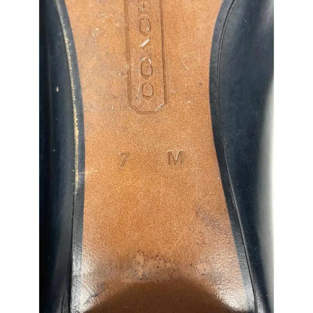 Coach Vintage Black Mini Heels Women's Size 7M Italy Chunky Heel